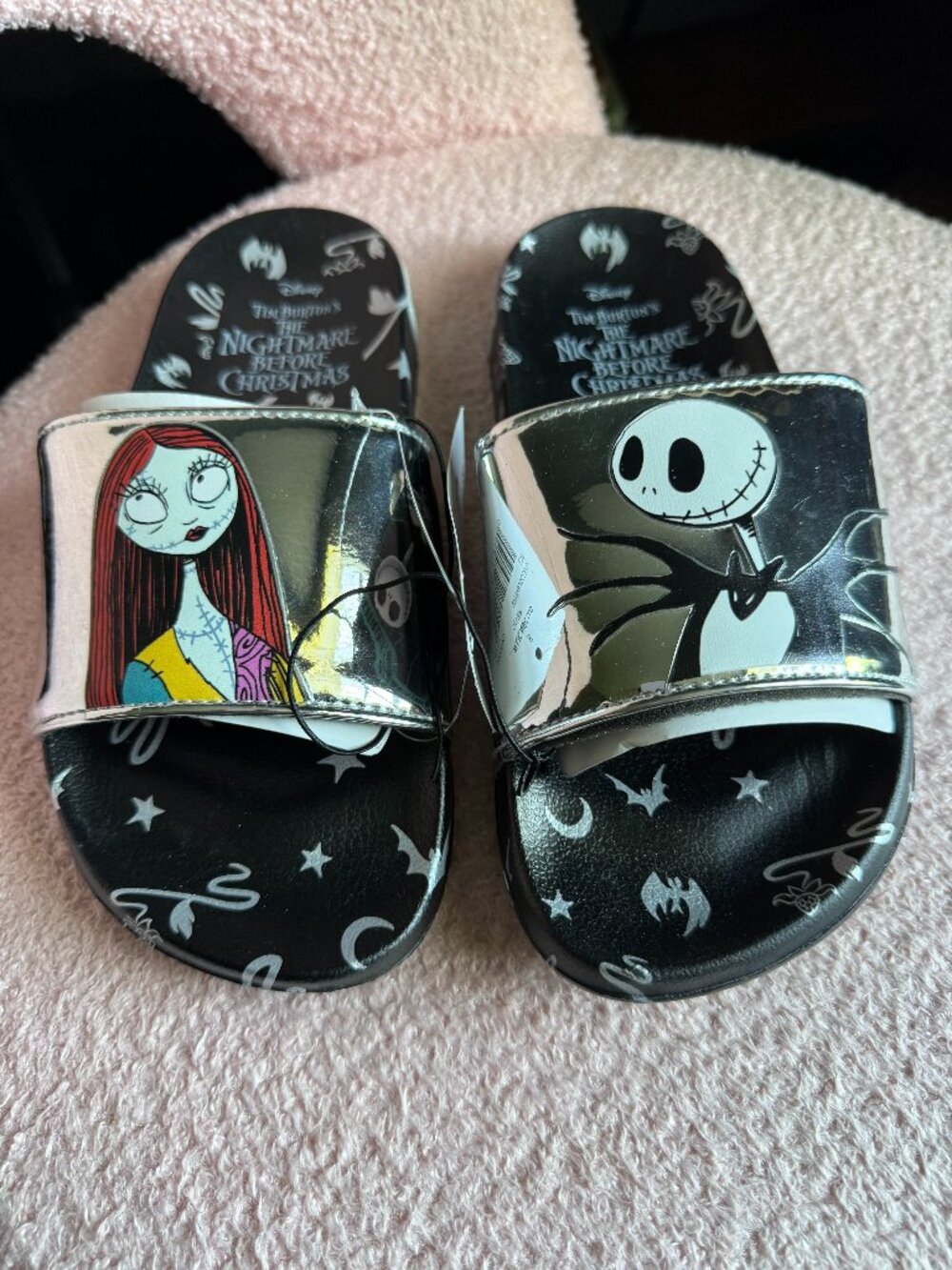 Disney Nightmare Before Christmas Jack Sally Slides Sandals Size 8